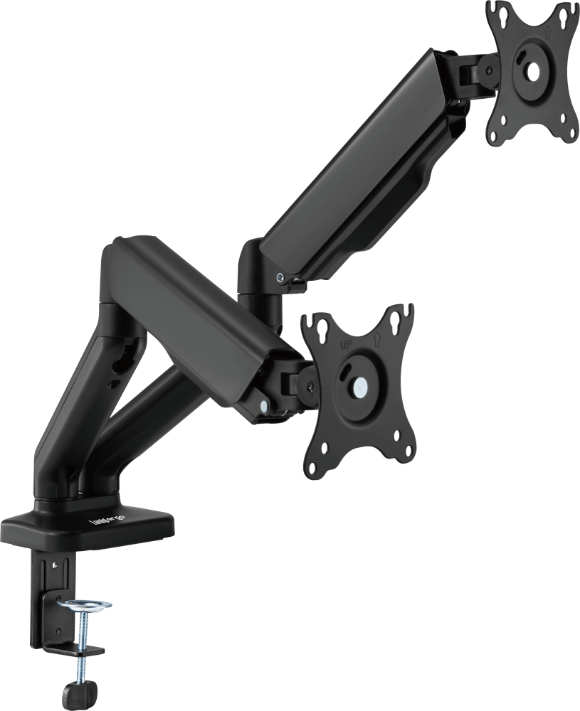 LUNIO ERGO MONITOR ARM CYBOT แขนจับจอ ขาตั้งจอ สีดำ หมุนได้360° ช่วยปรับท่านั่ง ลดดการปวดคอบ่าไหล่ เพิ่มจำนวนจอคอม 2 แขน